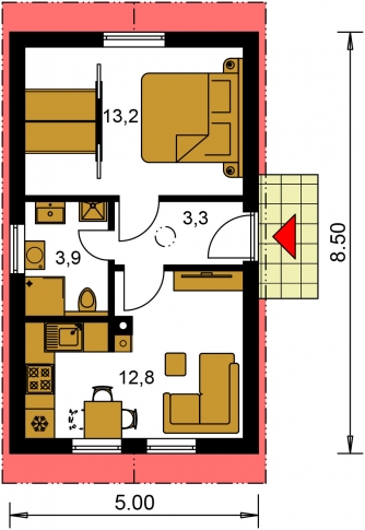 Floor plan of ground floor - BUNGALOW 203